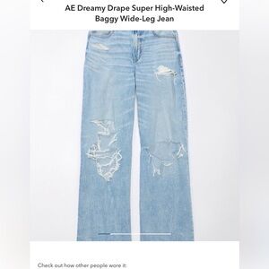 AE Dreamy Drape Super High Waisted Baggy Wide Leg Jean